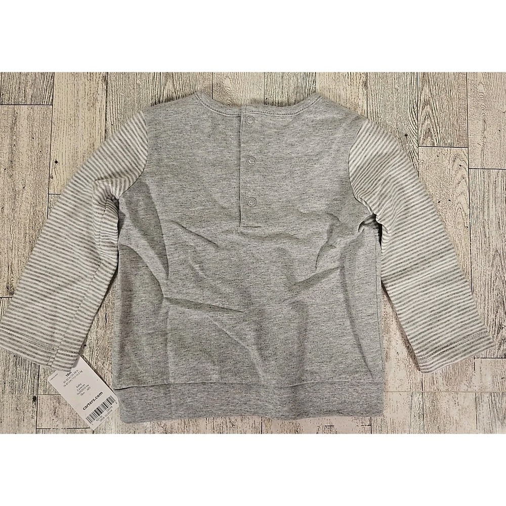 Carter's Bunny 3pc Jacket Set 18mo Gray White Pink Floral Pants Long Sleeve NEW - Picture 6 of 11